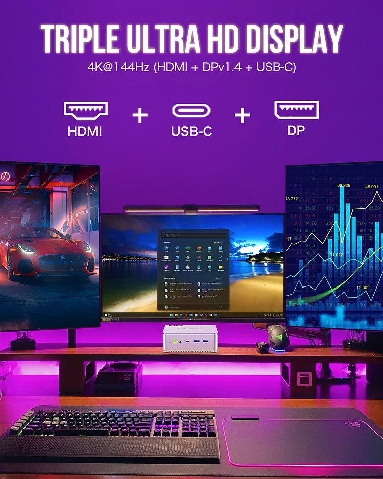 GMKtec Mini PC AMD Ryzen 7 8845HS - 32GB/1TB SSD, Windows 11 Pro - NUCBox-K8 thumbnail 10