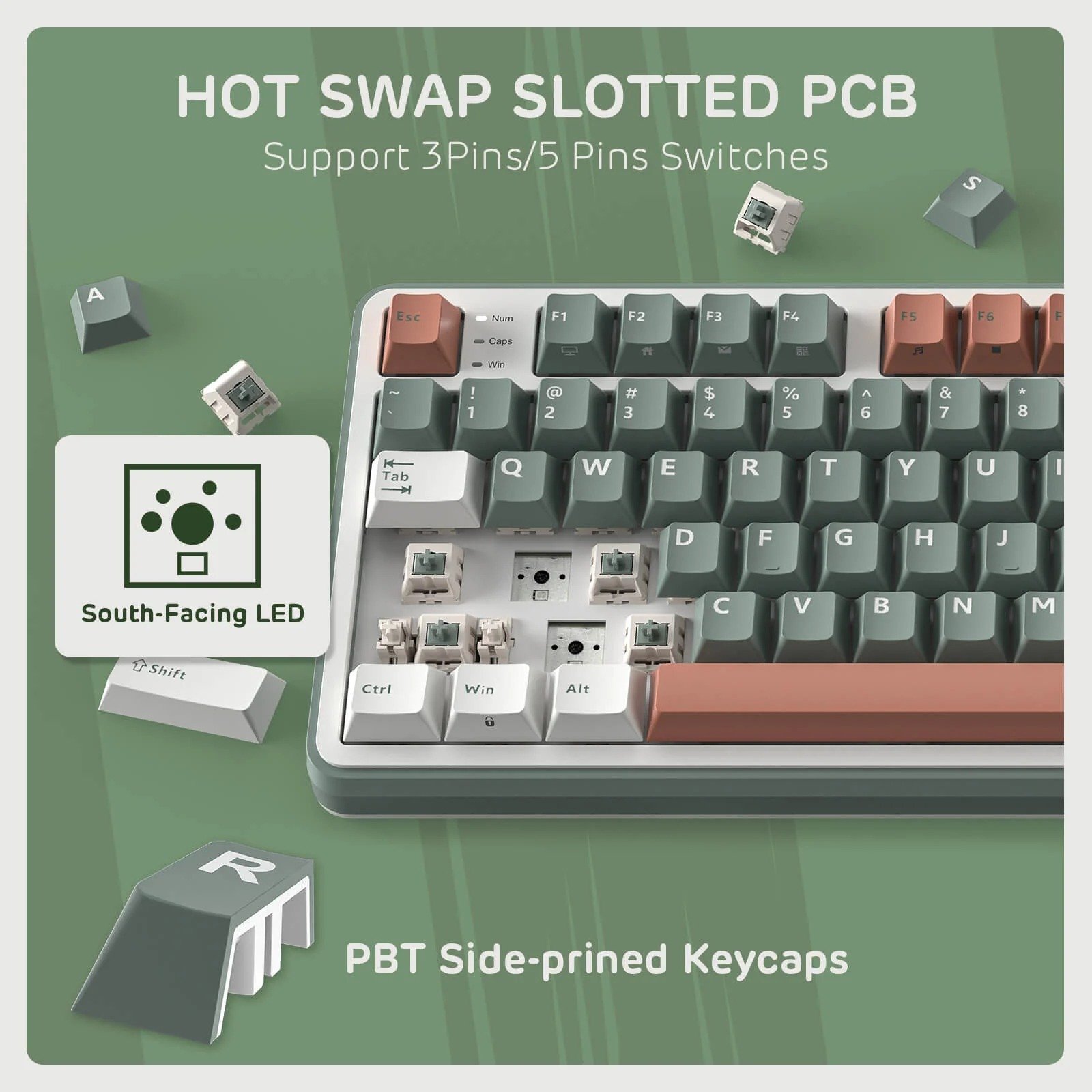 Royal Kludge RGB Tri-Mode Gaming Keyboard featuring Chartreuse Switches - RK-S98 thumbnail 13