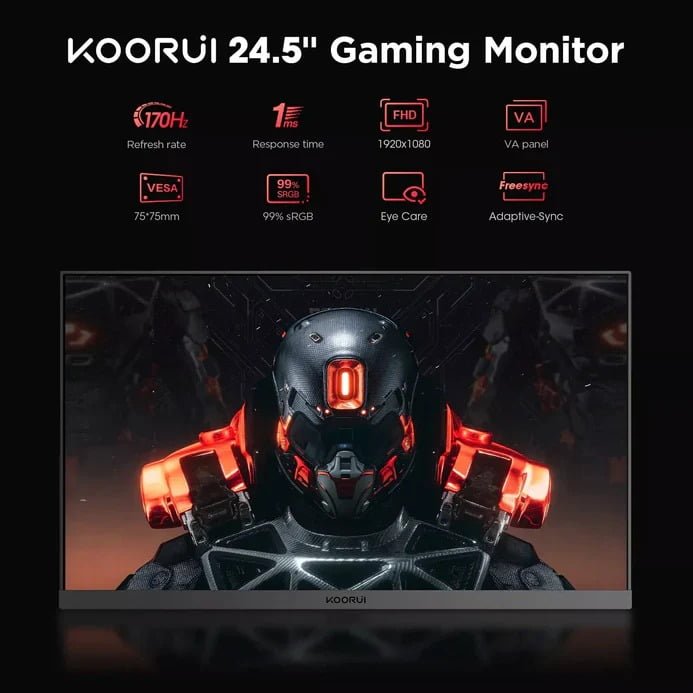 Koorui 24.5-Inch FHD Gaming Computer Monitor VA 170Hz - 25E3A thumbnail 9