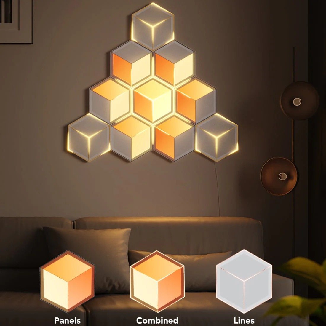 Govee Glide Hexagon Light Panels Ultra in Meteor Gray - PC066265 thumbnail 10