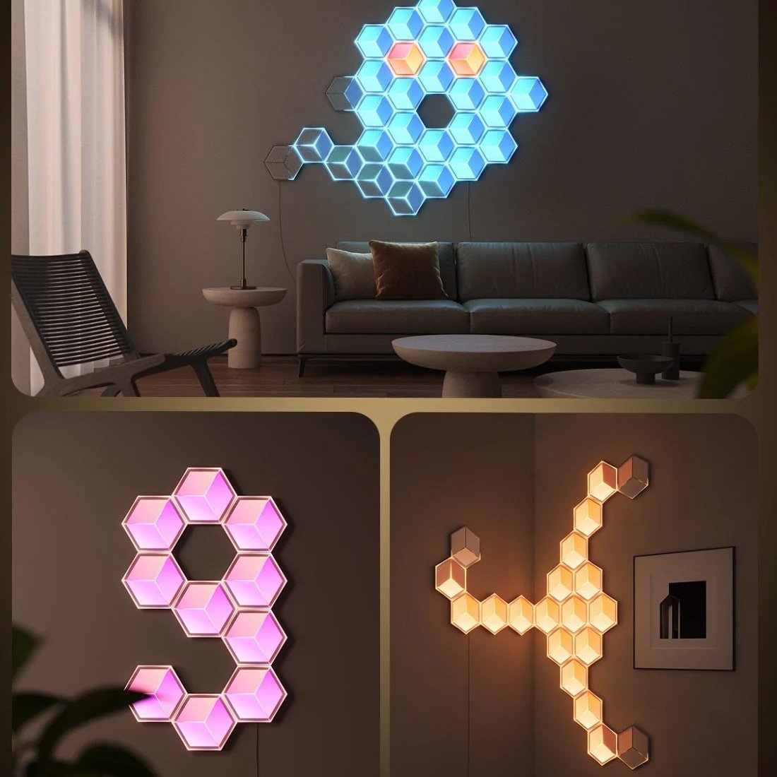 Govee Glide Hexagon Light Panels Ultra in Meteor Gray - PC066265 thumbnail 17