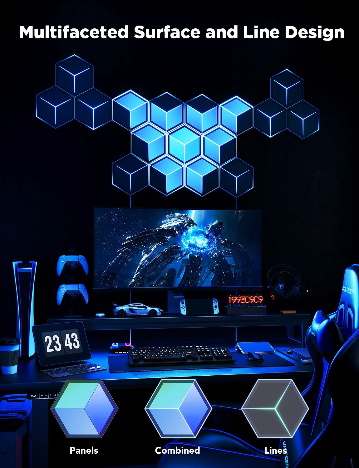 Govee Glide Hexagon Light Panels Ultra in Meteor Gray - PC066265 thumbnail 16