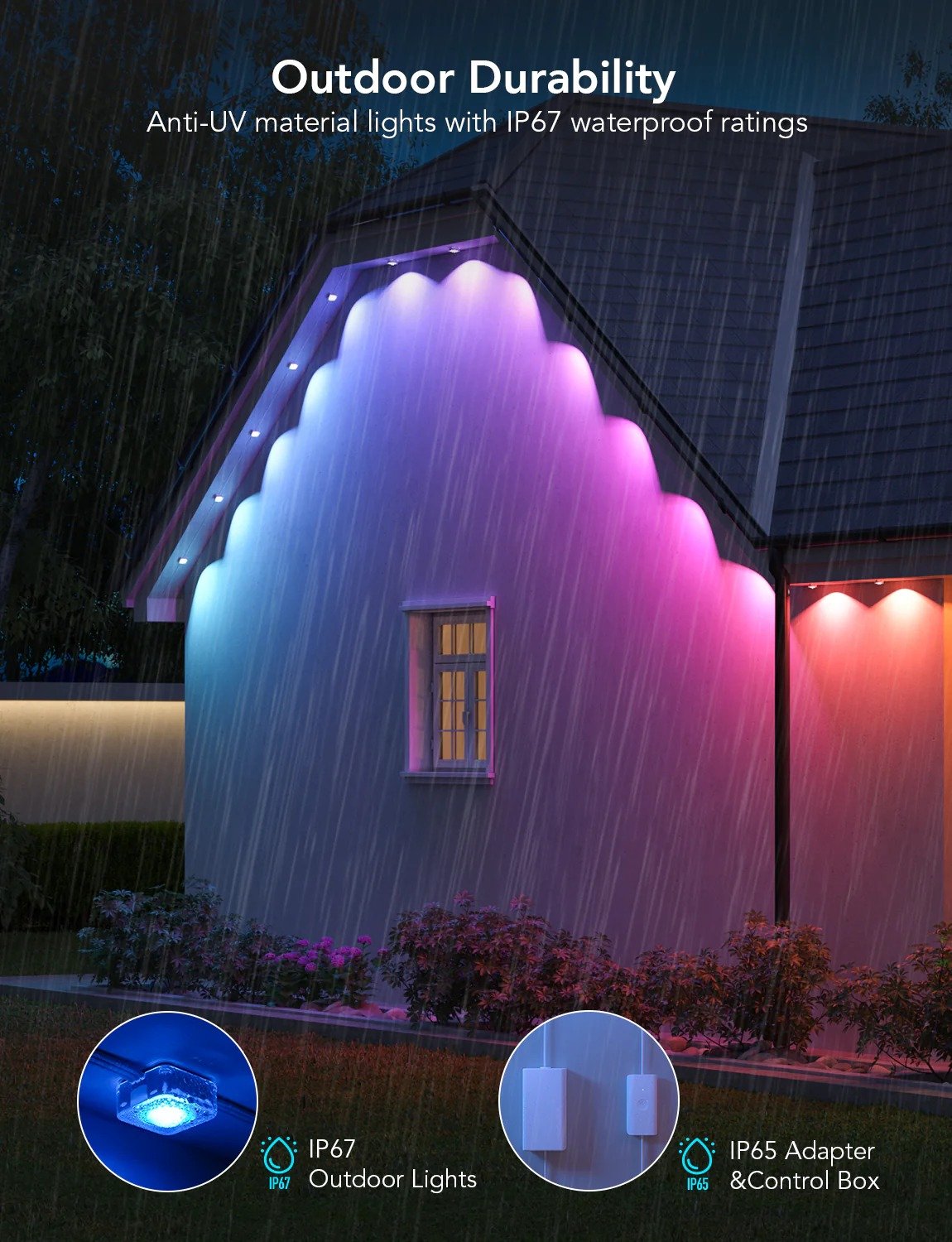 Enhance Your Outdoor Atmosphere with the Govee RGBIC Permanent Outdoor Light - 30M - PC070922 thumbnail 8