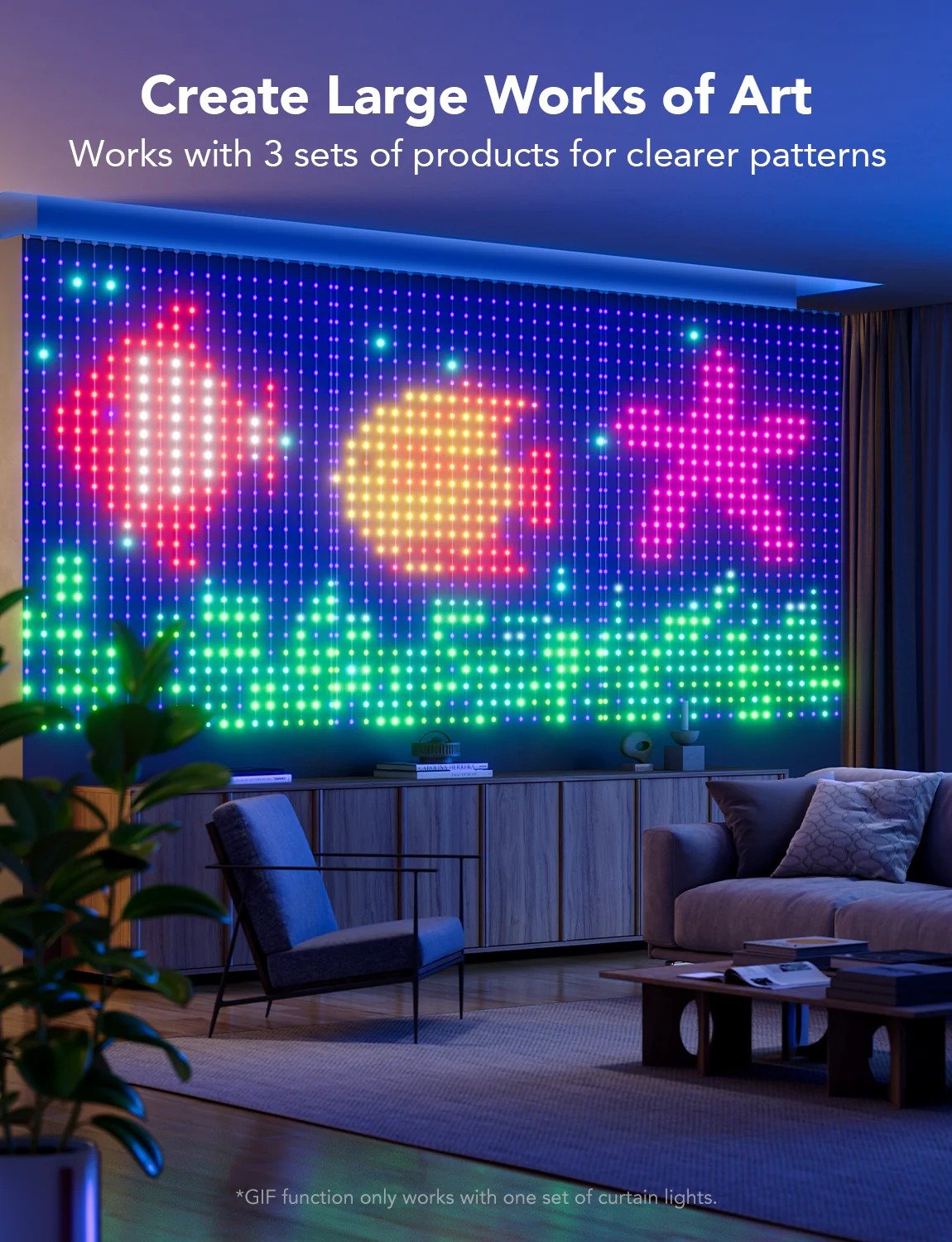 Govee Curtain Lights - Dynamic DIY Canvas - PC066530 thumbnail 3