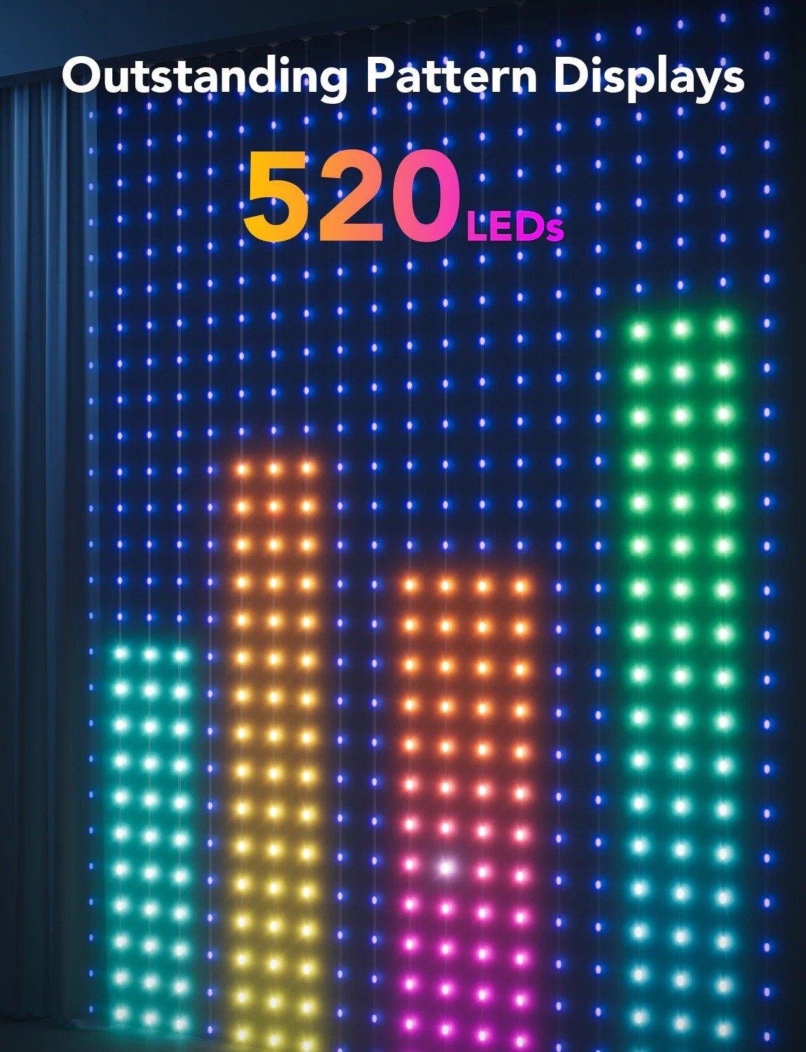Govee Curtain Lights - Dynamic DIY Canvas - PC066530 thumbnail 19