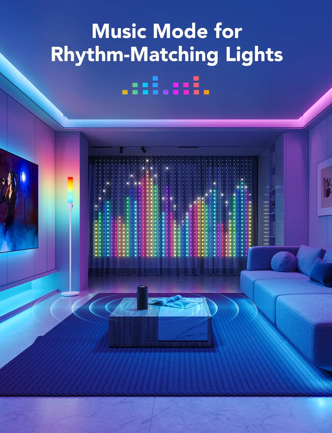 Govee Curtain Lights - Dynamic DIY Canvas - PC066530 thumbnail 22
