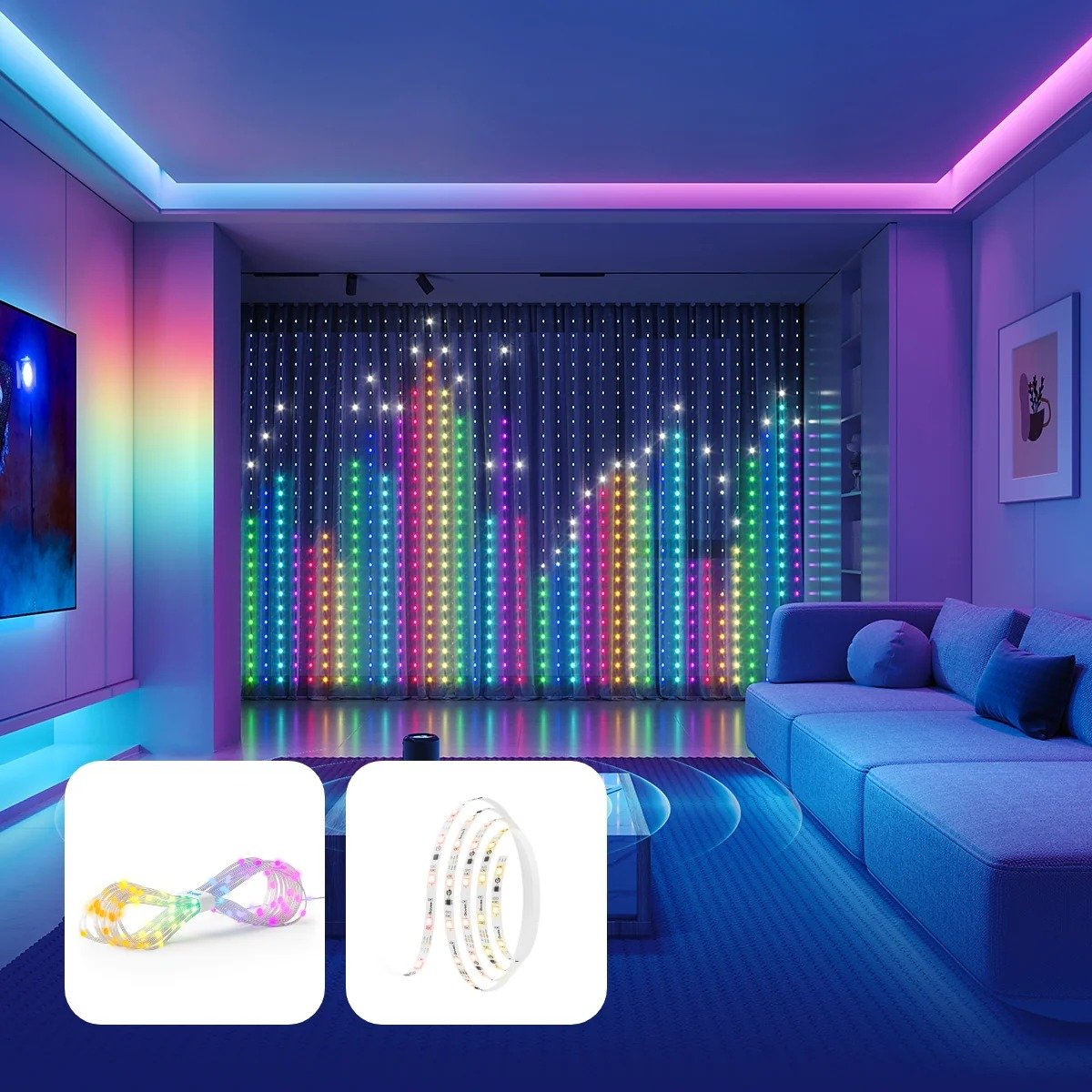 Govee Curtain Lights - Dynamic DIY Canvas - PC066530 thumbnail 16