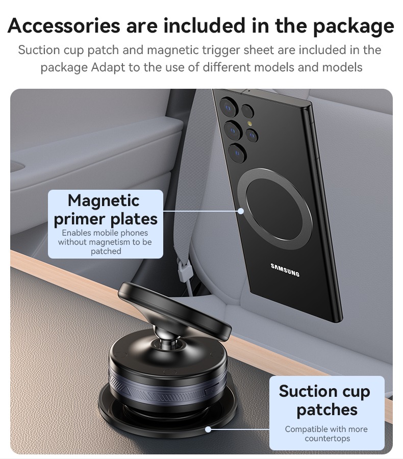 YESIDO ELECTRIC VACUUM CUP MAGSAFE HOLDER WITH BALL HEAD BLACK C224 thumbnail 19