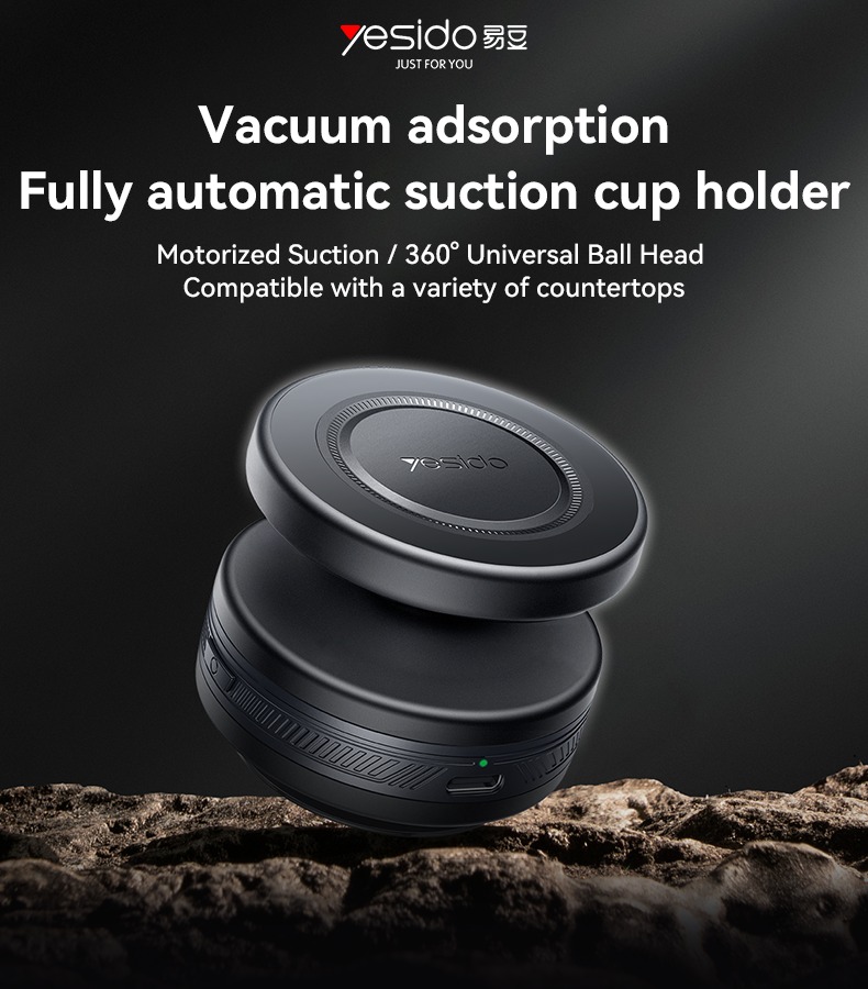 YESIDO ELECTRIC VACUUM CUP MAGSAFE HOLDER WITH BALL HEAD BLACK C224 thumbnail 13