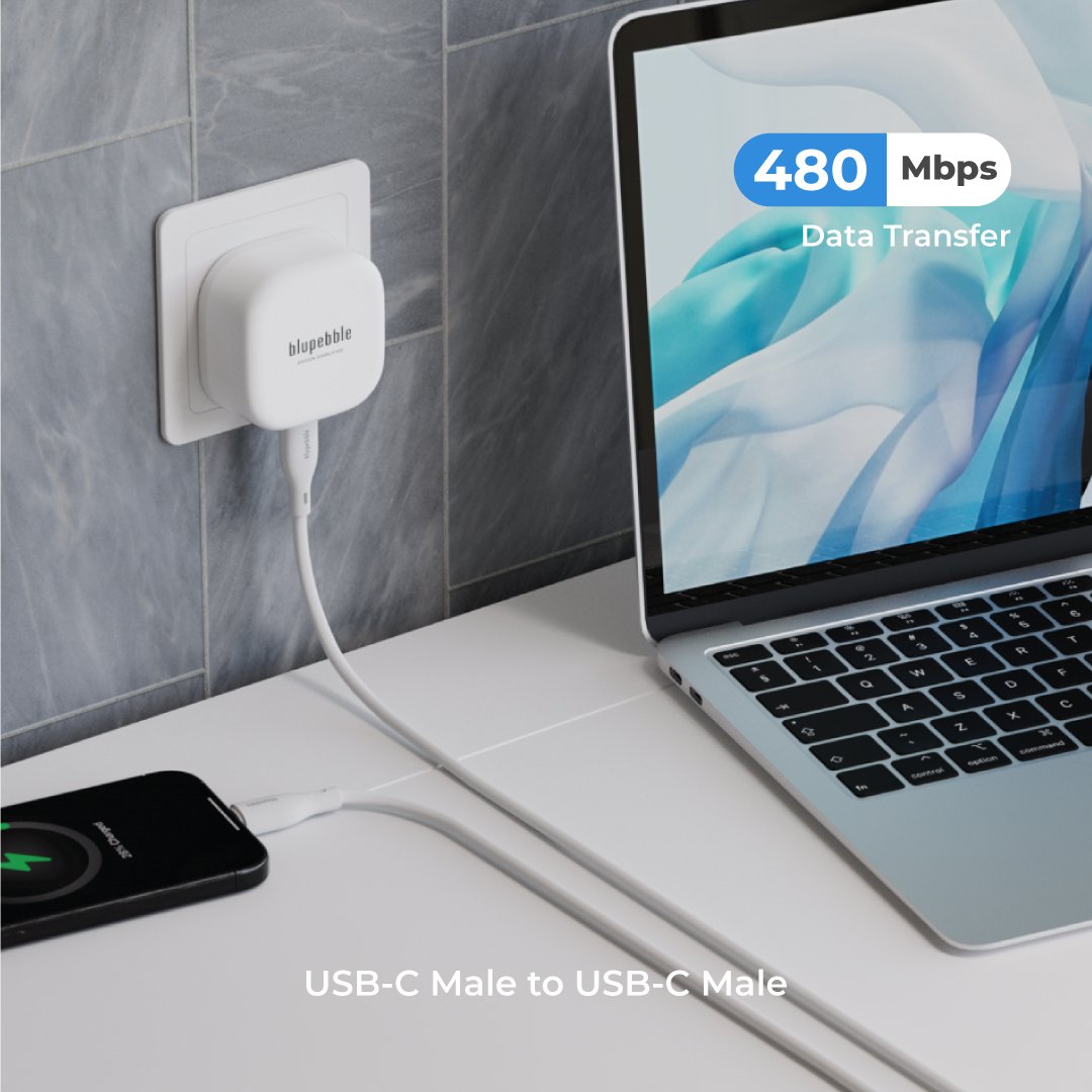 Bluepebble PowerFlow PD60W USB-C to USB-C Cable - Fast and Durable BP-PFUSBC-60W thumbnail 4