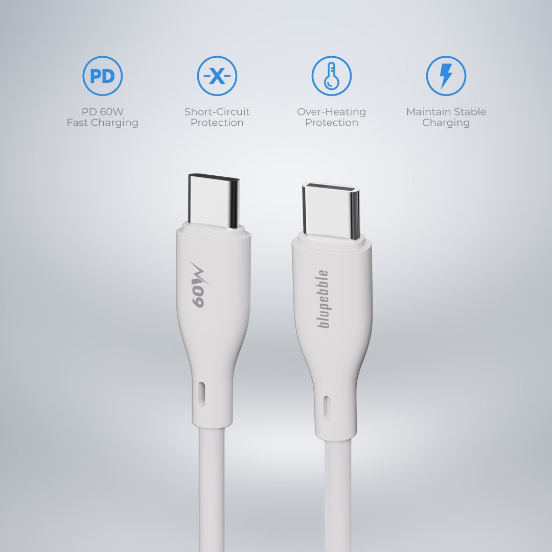 Bluepebble PowerFlow PD60W USB-C to USB-C Cable - Fast and Durable BP-PFUSBC-60W thumbnail 11