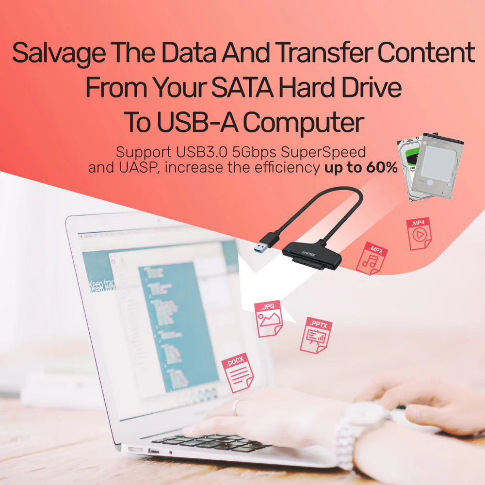 UNITEK USB 3.1 USB A TO 2.5 SATA 6G CONVERTER BLACK Y-1096 thumbnail 5