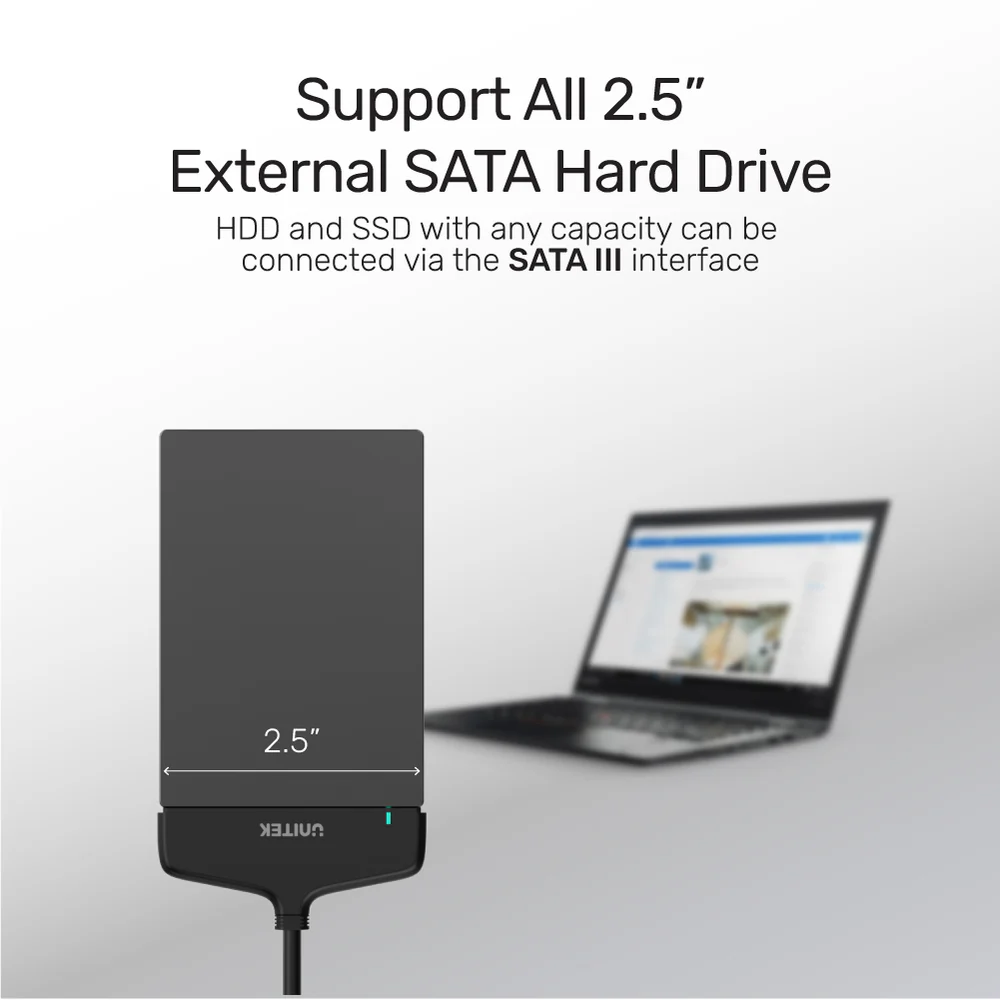 UNITEK USB 3.1 USB A TO 2.5 SATA 6G CONVERTER BLACK Y-1096 thumbnail 13