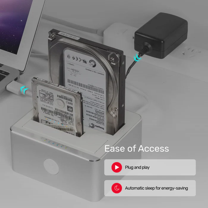 UNITEK 2 X SATA 2.5 INCH DISK CLONE STATION Y-3027GY01-UK thumbnail 3