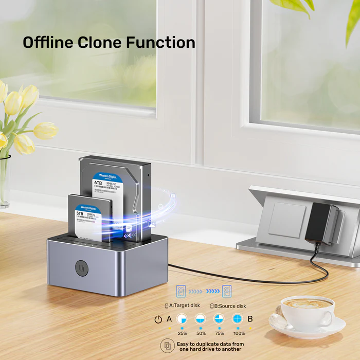 UNITEK 2 X SATA 2.5 INCH DISK CLONE STATION Y-3027GY01-UK thumbnail 23