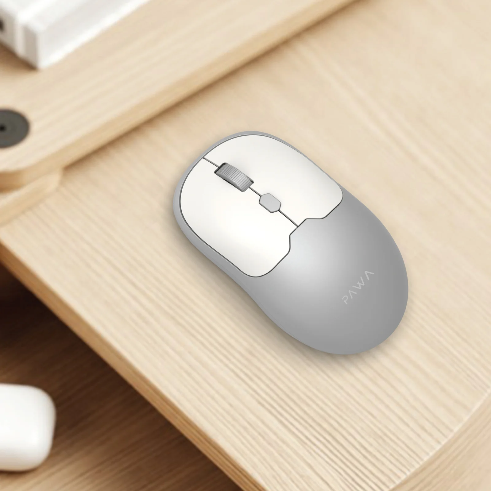 PAWA DUAL MODE WIRELESS MOUSE WITH 1600 DPI GREY WHITE PW-CABTMK16-GYWH thumbnail 7