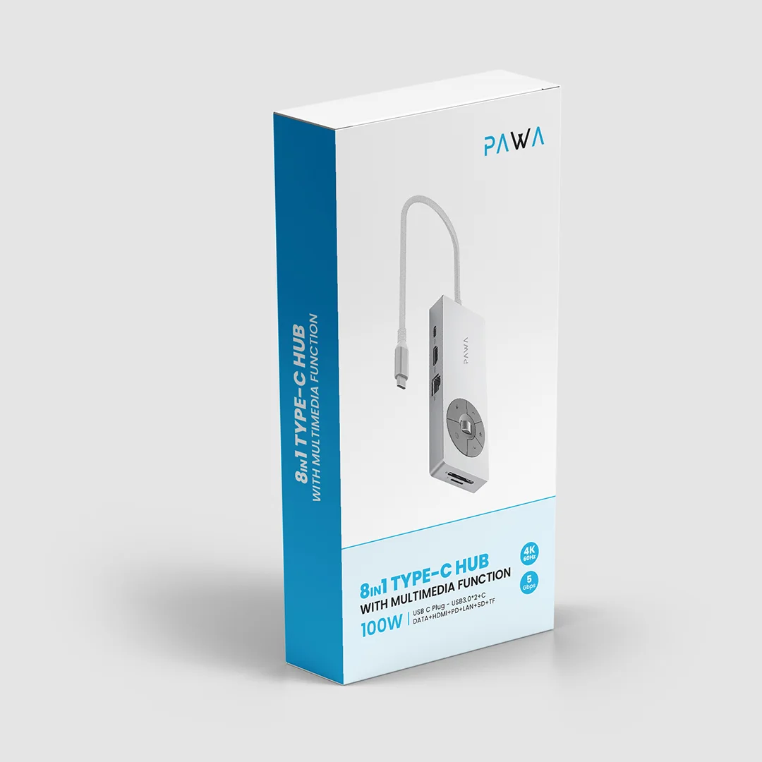 PAWA 8 IN 1 TYPE-C HUB WITH MULTIMEDIA FUCTION 100W PW-THUBB124 thumbnail 11