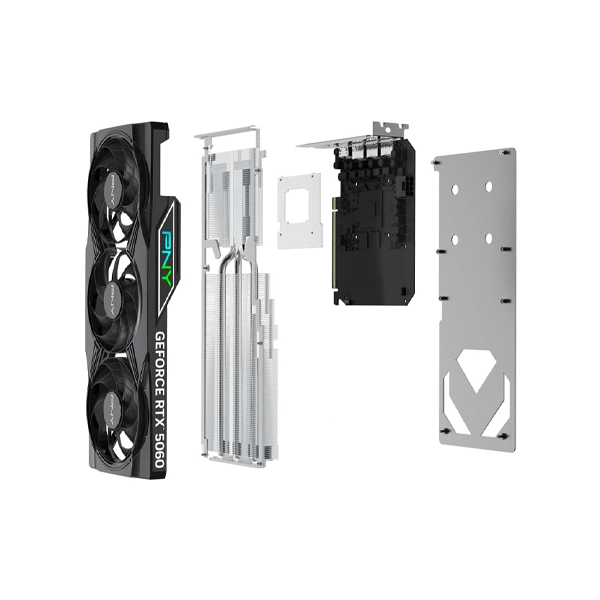 PNY NVIDIA GeForce RTX™ 5060 Epic-X™ ARGB OC Triple Fan, Graphics Card (8GB GDDR7, 128-bit, SFF-Ready, PCIe® 5.0, HDMI®/DP 2.1, 2-Slot, NVIDIA Blackwell Architecture, DLSS 4) thumbnail 4
