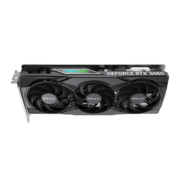 PNY NVIDIA GeForce RTX™ 5060 Epic-X™ ARGB OC Triple Fan, Graphics Card (8GB GDDR7, 128-bit, SFF-Ready, PCIe® 5.0, HDMI®/DP 2.1, 2-Slot, NVIDIA Blackwell Architecture, DLSS 4) thumbnail 6