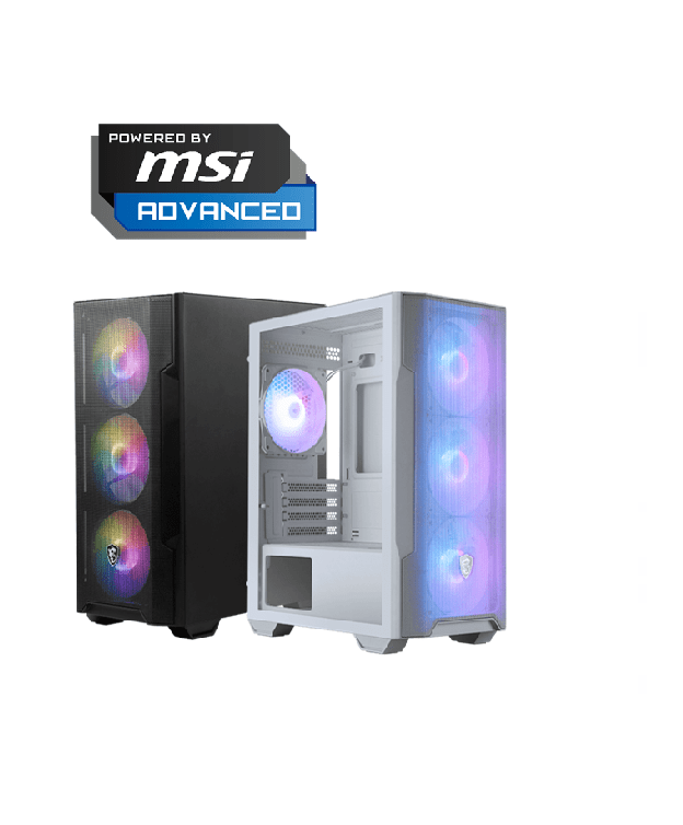 Powered By MSI Advanced-RYZEN 5 9600X CPU,MSI MAG CORELIQUID A13 240 White Cooler,MSI PRO B650-P WiFi AM5 Motherboard,MSI RTX 5060 8G SHADOW 2X OC,MSI GeForce RTX 5060 8G Gaming OC VGA,MSI MAG FORGE M100R WHITE CASE,G.SKILL 16X2=32GB RAM 6000MHZ,KINGSTON M.2 1 TB SSD,