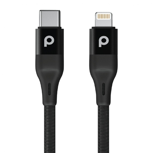 PORODO BRAIDED 25CM CABLE USB C TO LIGHTNING PD30W BLACK PD-CBL0015