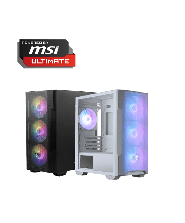 Powered by MSI Ultimate-RYZEN 5 9600X,MSI PRO B650-P WIFI AM5 MOTHERBOARD,MSI RTX 5060 TI 8G SHADOW 2X OC PLUS,MSI MAG A850GL POWER SUPPLY,MSI SPATIUM M56. PCIE5.0 NVME M.2 2TB,MSI MAG CORELIQUID A13 360MM COOLER,G.SKILL 16X2=32GB RAM DDR5 6000MHZ,MSI MAG FORGE M100R WHITE CASE 4 FANS RGB