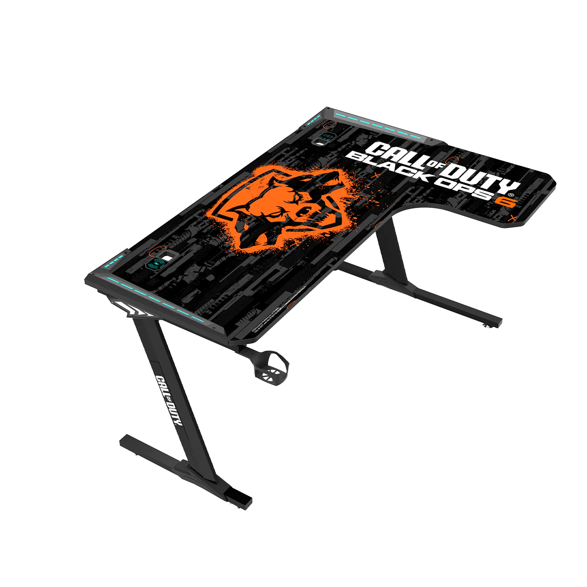 GAMEON CALL OF DUTY RGB FLOWING LIGHT GAMING DESK WITH TABLE MOUSE PAD BLKOPS6-RAPTOR-R
