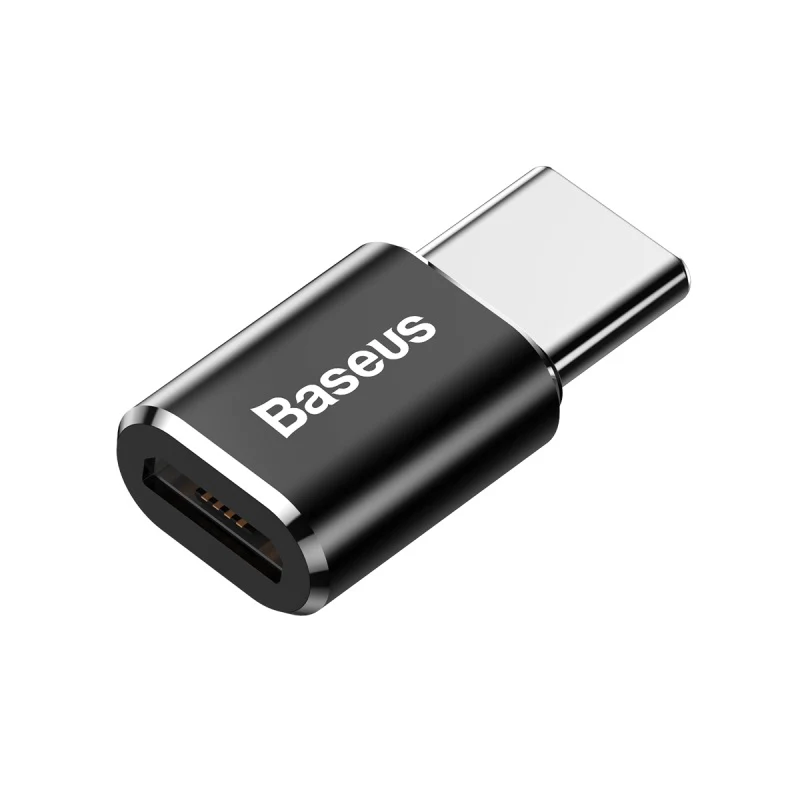 BASEUS MINI MICRO FEMALE TO TYPE -C MALE CONVERT BLACK CAMOTG-01