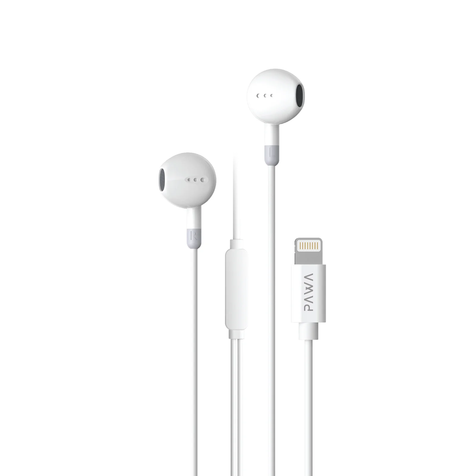 PAWA CHORDS LITE EDITION STEREO EARPHONE WITH LIGHTNING CONNECTOR WHITE PW-LTEP25-WH