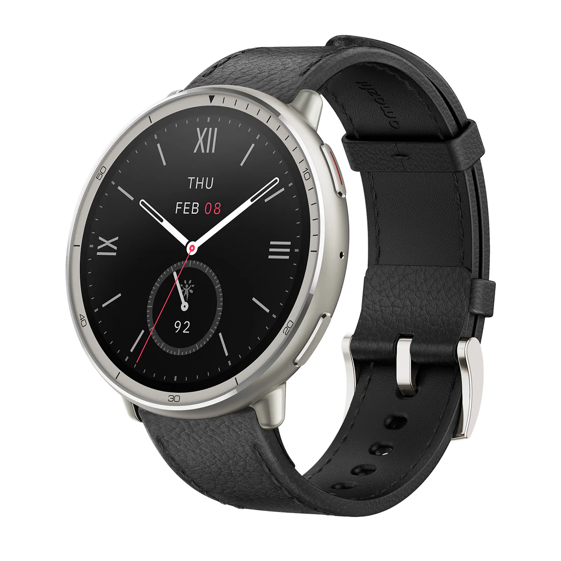 AMAZFIT ACTIVE 2 ROUND SMART WATCH LEATHER BLACK
