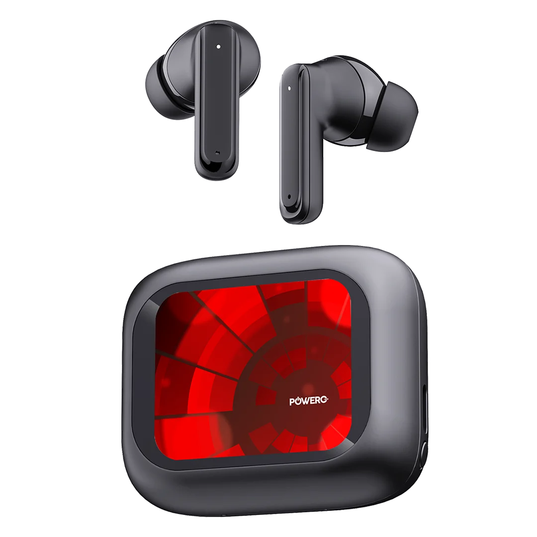 POWERO PLUS LARA ANC TRUE WIRELESS EARBUDS WITH TOUCH DISPLAY BLACK PR-LRBT9224-BK