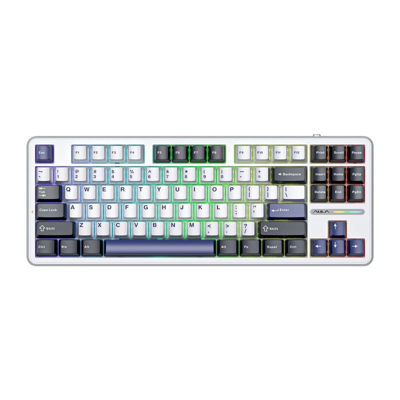 AULA F87 Midnight Dream Mechanical Gaming Keyboard (87 Keys, 80%, RGB, Tri-Mode, Reaper Switch) - Compact Design with Stunning Lighting