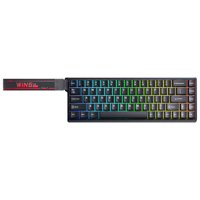 Aula 68 Keys RGB 65% Wired Mechanical Gaming Keyboard Greywood Magnetic Switch BLK Win68