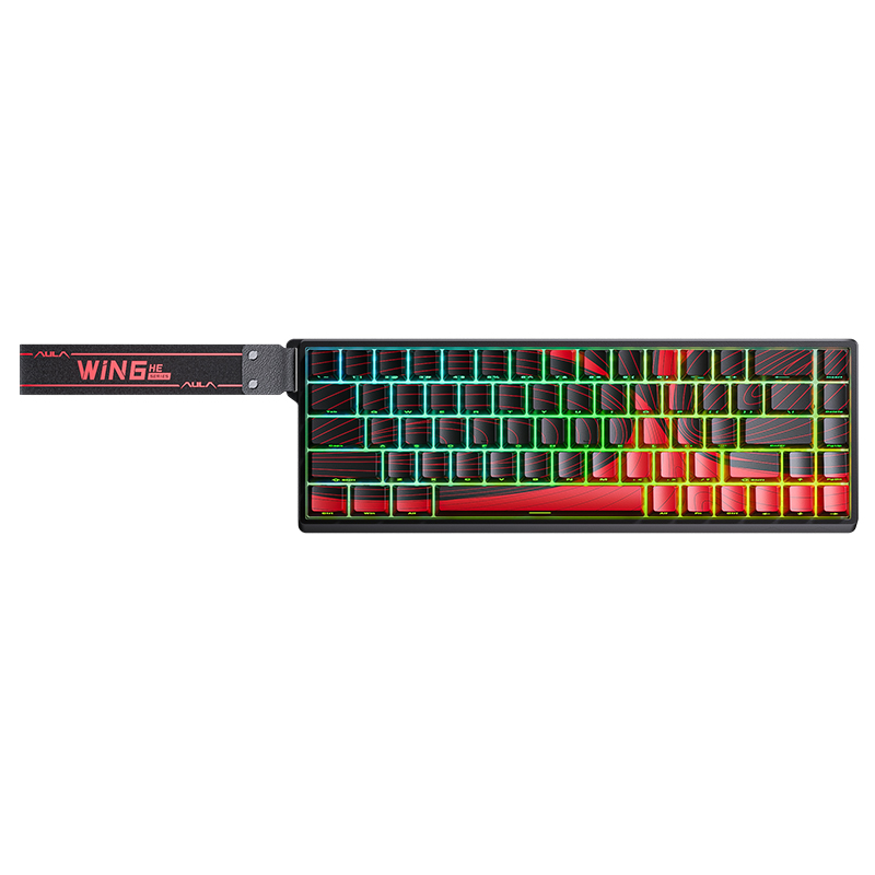 Aula 68 Keys RGB 65% Wired Mechanical Gaming Keyboard Wing Chun Magnetic Switch BLK-RD Win68