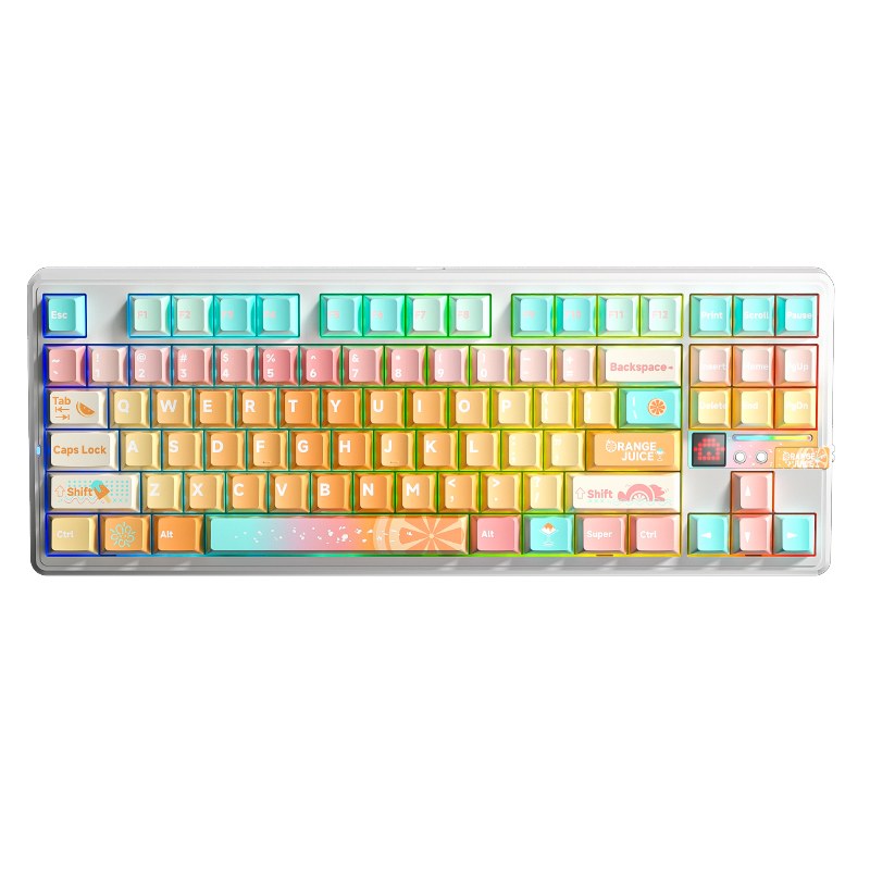 AULA 87 KEYS RGB 80% MECHANICAL GAMING K/B TRI-MODE KAILH METEORITE ICE CREAM S/W ORG SODA F87PRO V2