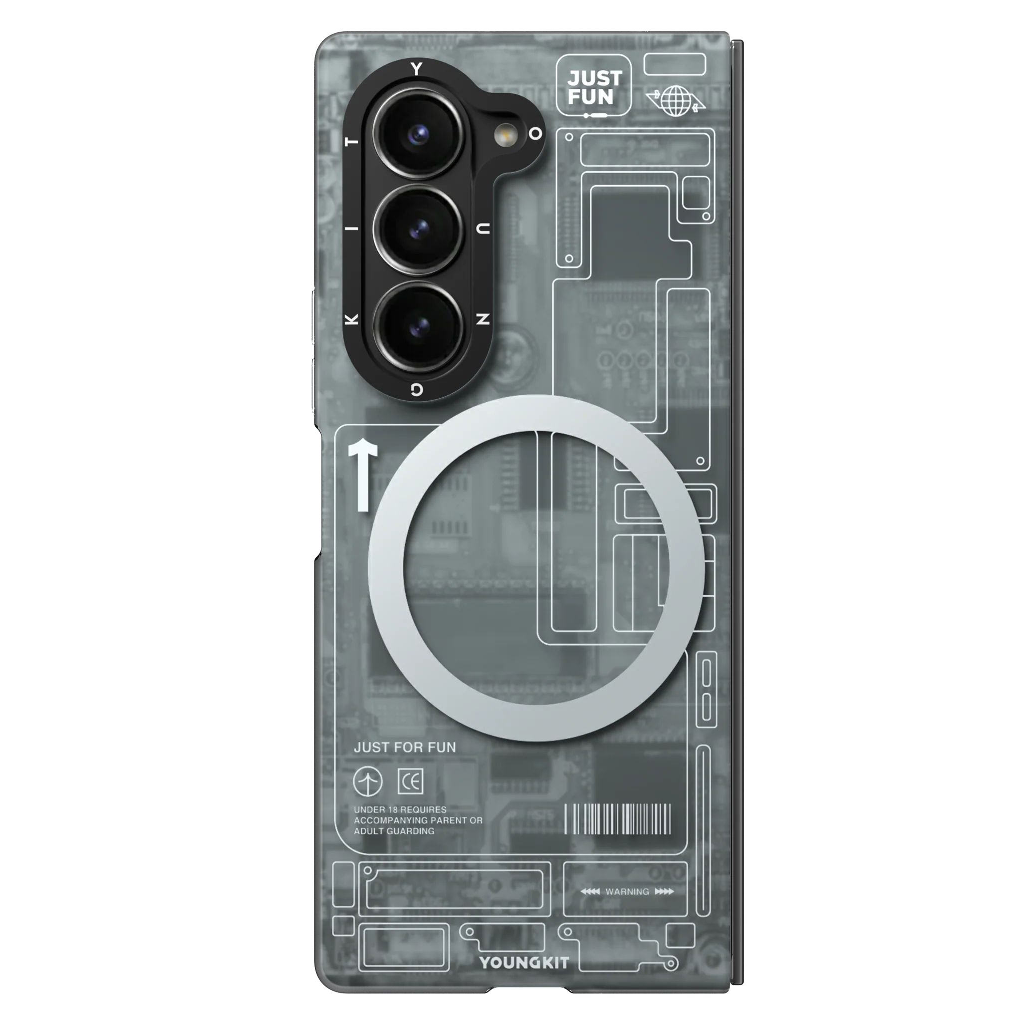 YOUNGKIT SAMSUNG FOLD 6 TECHNOLOGY MAGNETIC CASE GRAY CX020