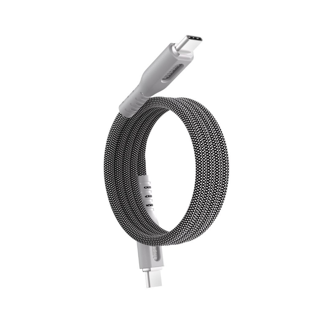 BluPebble PowerFlow Magnetic USB-C to USB-C Cable 3.3ft 60W 1-Meter Grey (BP-PFUSBC1M-GY)