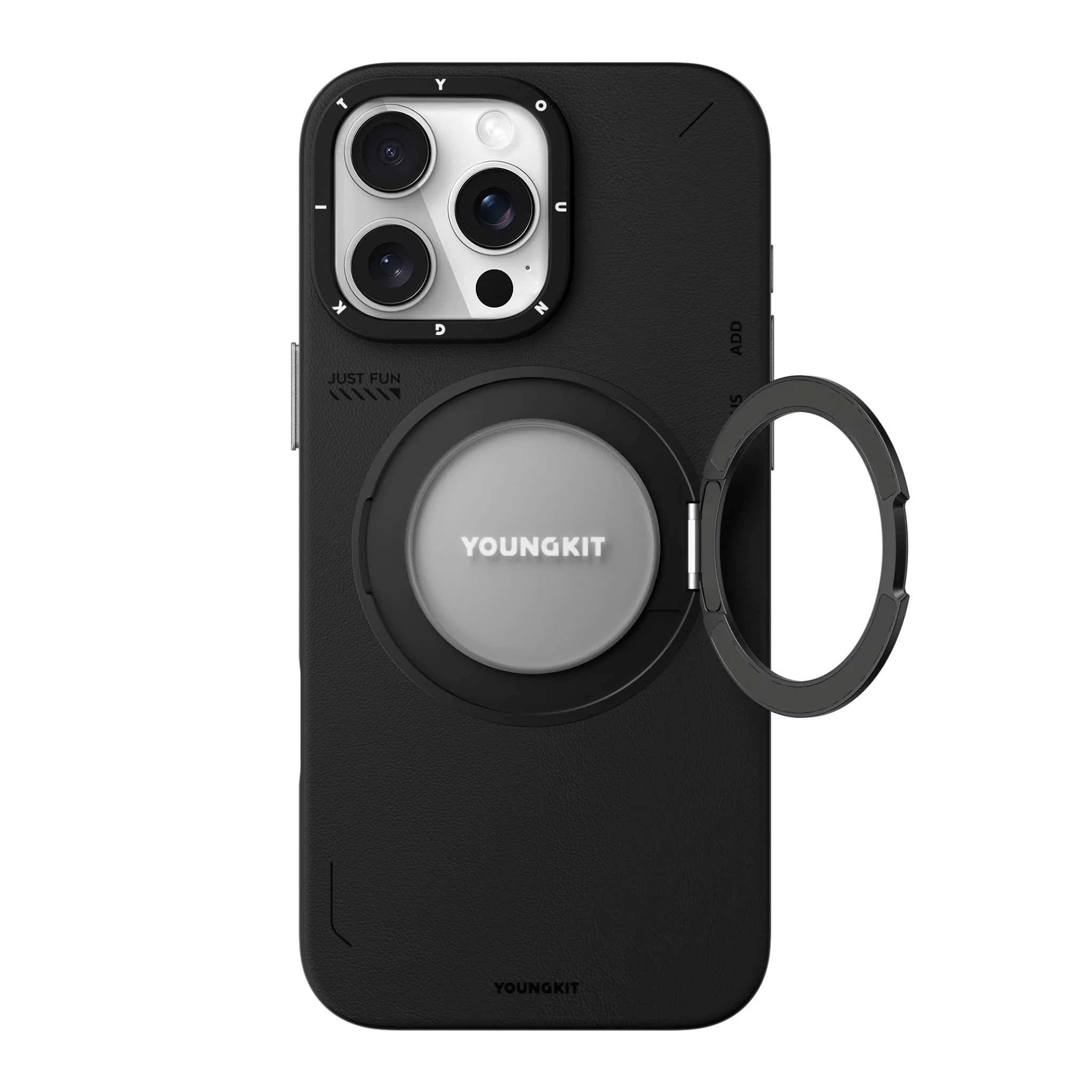 YOUNGKIT IPHONE 16 PRO LEATHER CASE BLACK KJPZHJ001