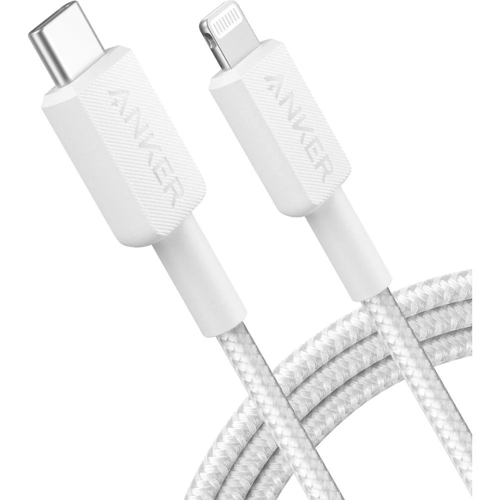 ANKER 322 USB C TO LIGHTNING CABLE BRAIDED 6F WHITE A81B6H21