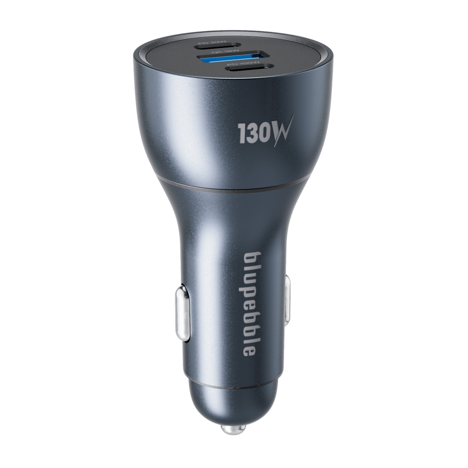 BluPebble Navi Power 130W Car Charger with 2x USB-C and 1x USB-A Ports - BP-CC0130-SG