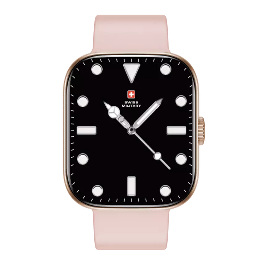 SWISS MILITARY ALPS 4 PINK WATCH WITH PINK SILICONE STRAP SM-WCH-ALPS4-BLKF-PNKSS