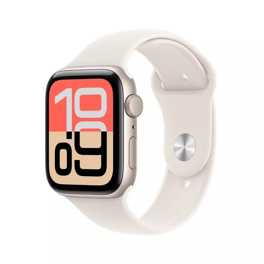 APPLE WATCH SE 3 GPS 44MM STARLIGHT ALUMINIUM CASE WITH STARLIGHT SPORT BAND S-M MEHG4