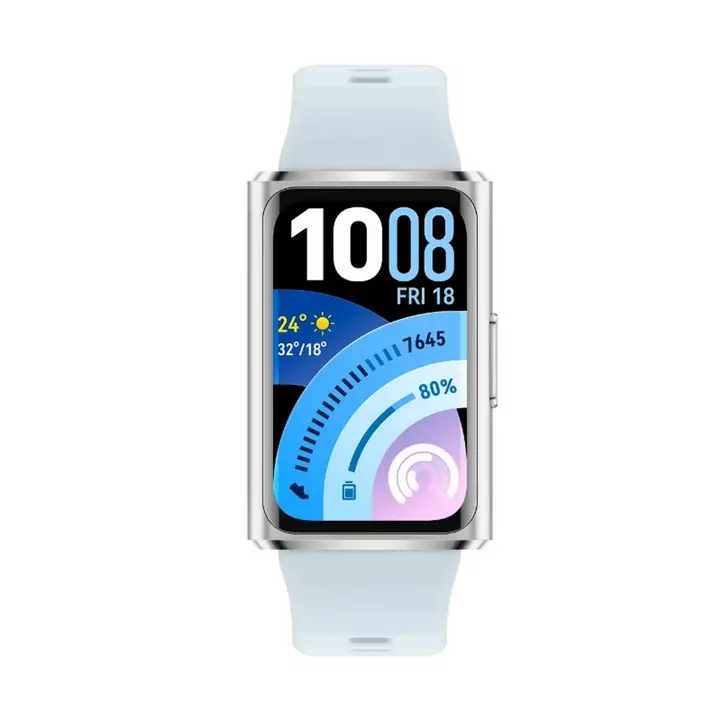 HUAWEI BAND 11 PRO SILVER ALUMINUM ALLOY CASE BLUE FLUOROELASTOMER STRAP CDY-B49