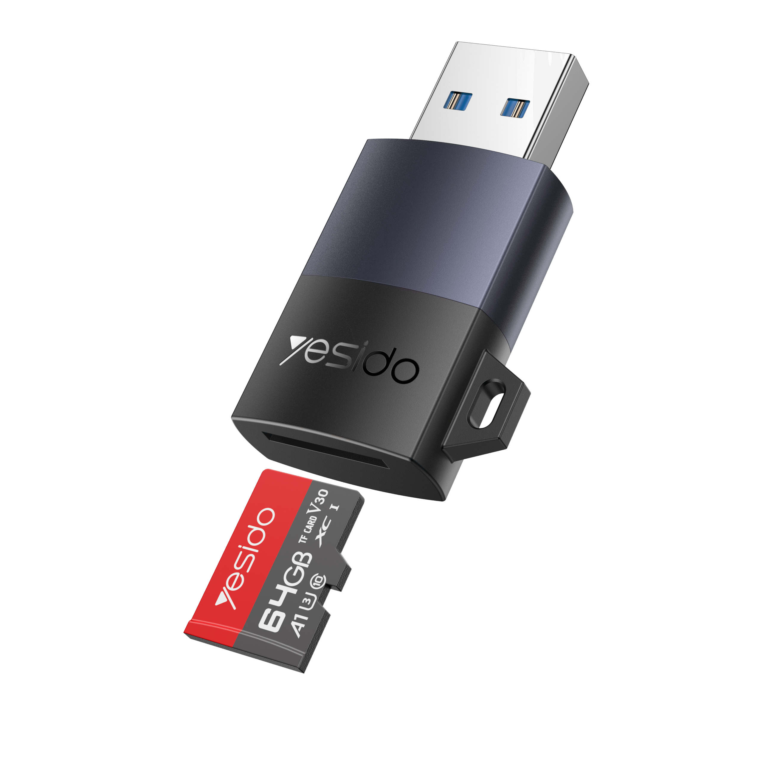 YESIDO USB A TO TF CARD READER BLACK GS36