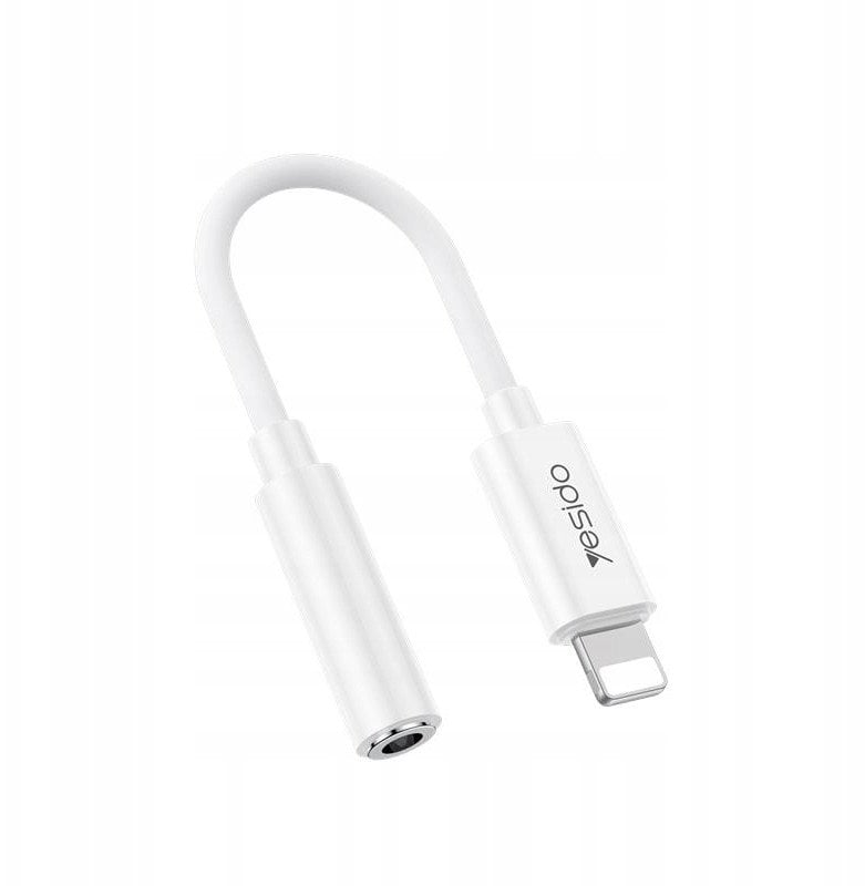 YESIDO LIGHTNING TO 3.5MM FEMALE AUX AUDIO CABLE 30CM WHITE YAU44