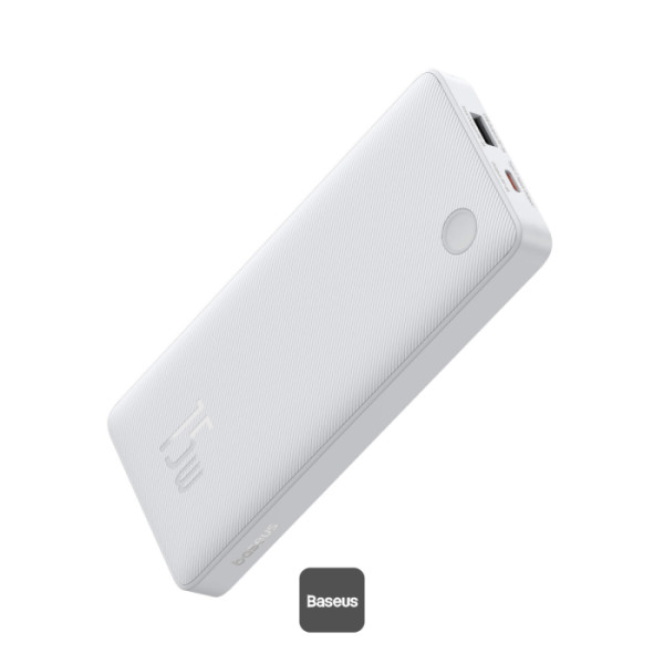 BASEUS AIRPOW LITE POWER BANK 10000MAH BIDIRECTIONAL FAST CHARGING 15W MOON WHITE PPAP10A