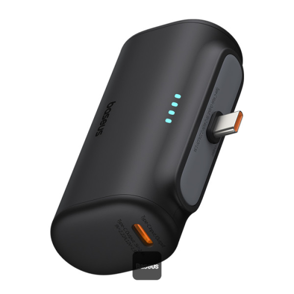 BASEUS COMPACT FAST CHARGING POWER BANK TYPE C EDITION 5000MAH 20W CLUSTER BLACK P10068306113-00-BK
