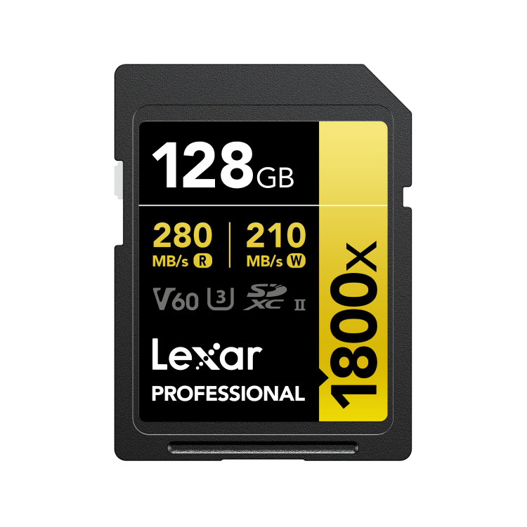 LEXAR PROFESSIONAL 1800X SDXC™ UHS-II CARDS   UP TO 270MB/S READ 180MB/S WRITE C10 V60 U3 - 128GB LSD1800128G-BNNNG
