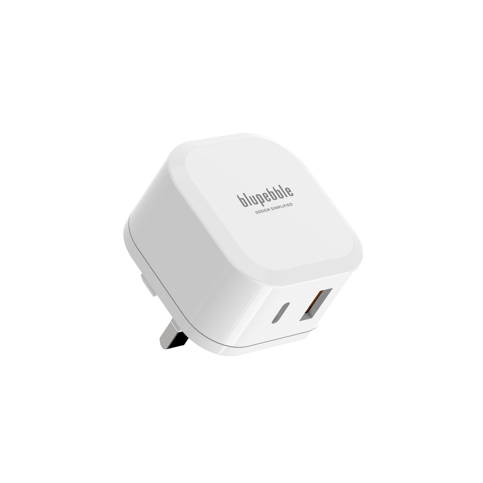 BLUPEBBLE 2 PORT PD GAN FAST CHARGER 65W WHITE BP-PD65GANUK-WH