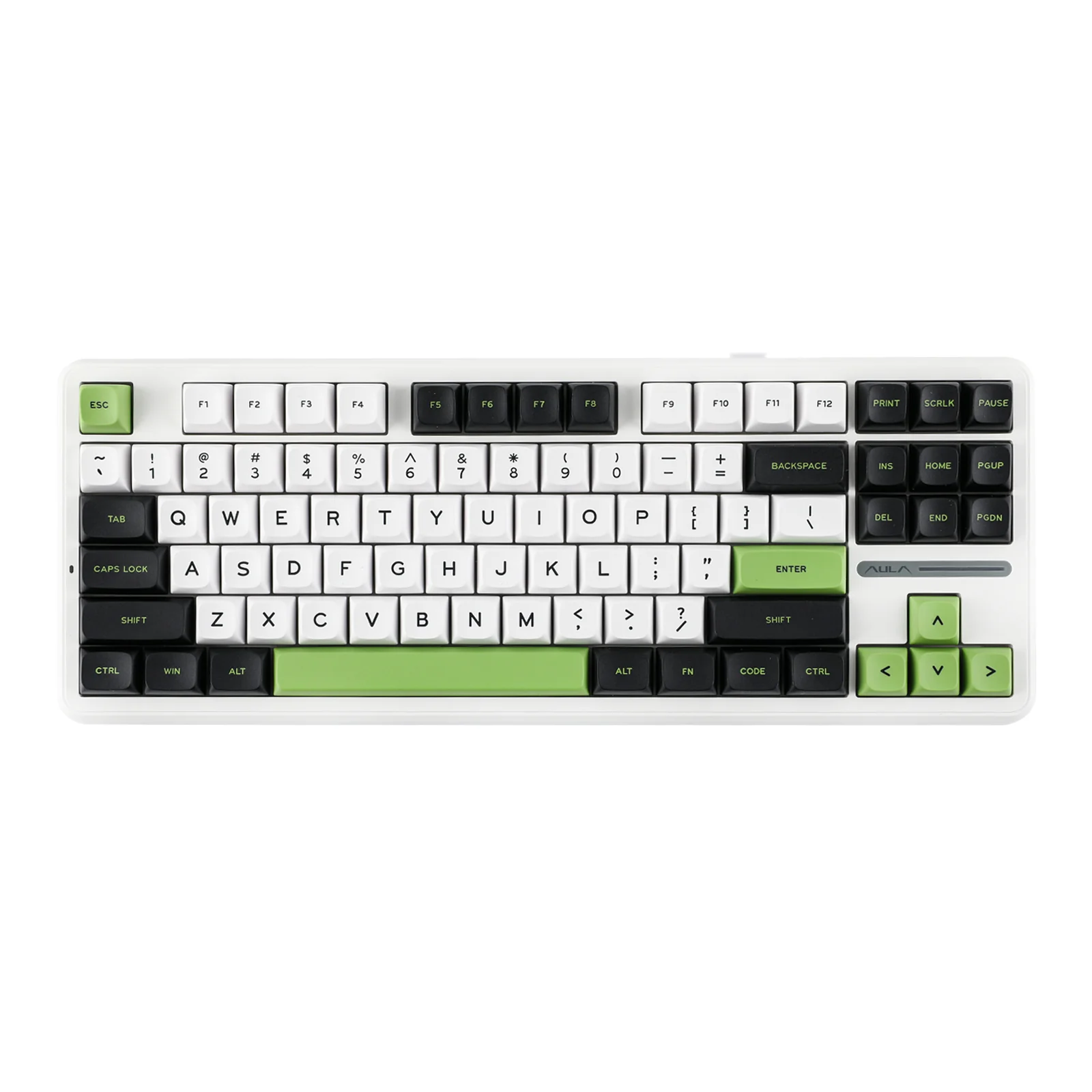 AULA 87 KEYS RGB 80% MECHANICAL GAMING KEYBOARD TRI-MODE GRAYWOOD V3 SWITCH F87 PRO EMERALD SHADOW